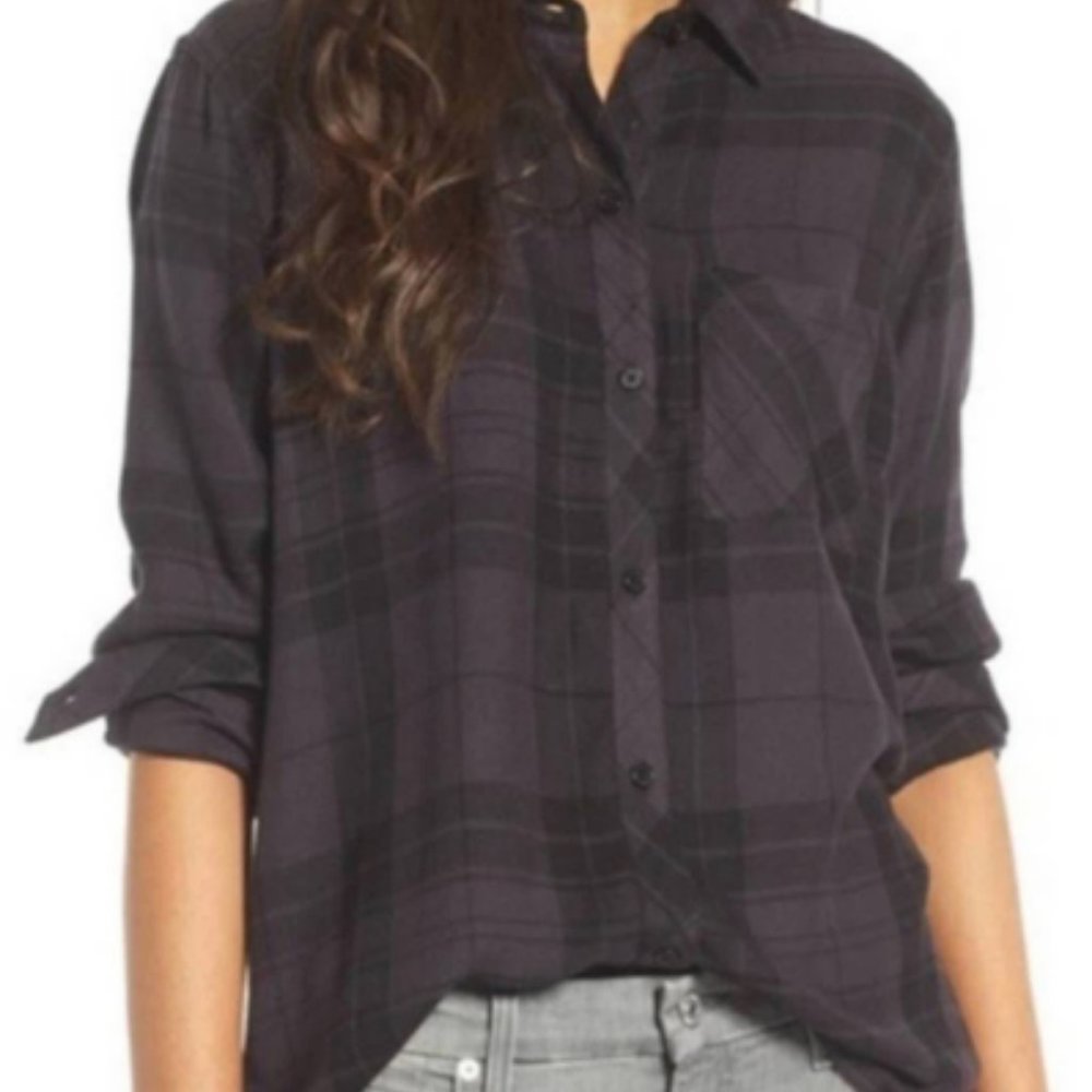 Rails Flannel Button Down X-Small Grey/ Black - image 6